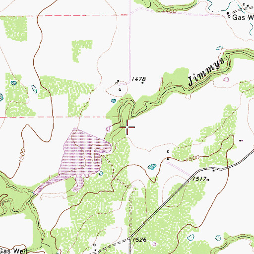 Topographic Map of Soil Conservation Service Site 10 Reservoir, TX