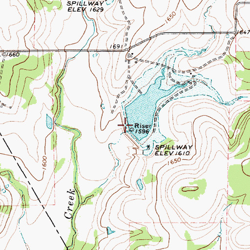 Topographic Map of Soil Conservation Service Site 13 Dam, TX
