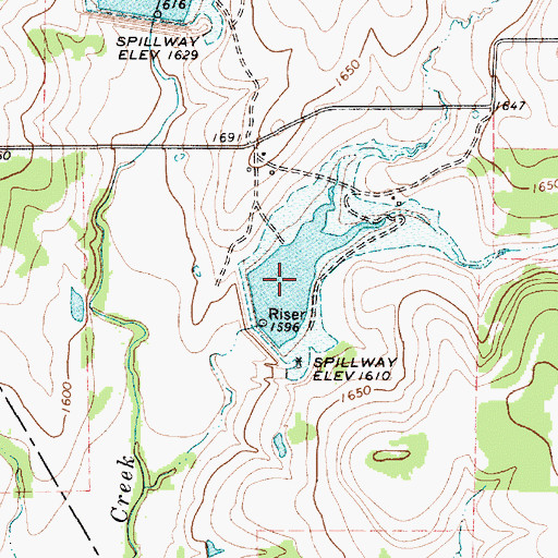 Topographic Map of Soil Conservation Service Site 13 Reservoir, TX