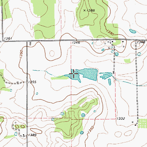 Topographic Map of Soil Conservation Service Site 14 Reservoir, TX