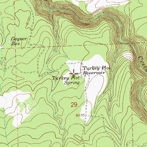 Topographic Map of Turkey Plot Reservoir, CO