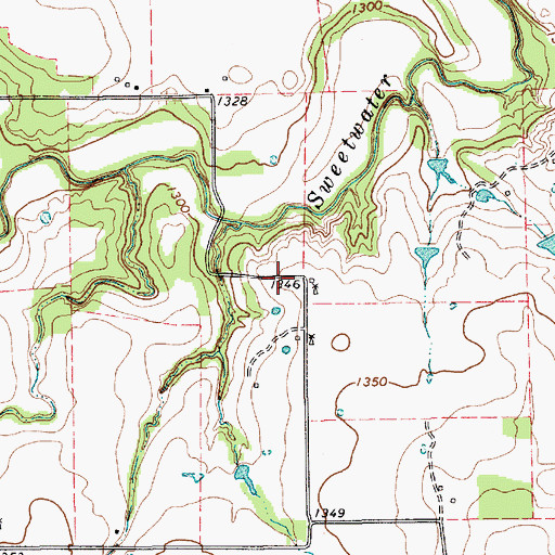 Topographic Map of Soil Conservation Service Site 13 Dam, TX