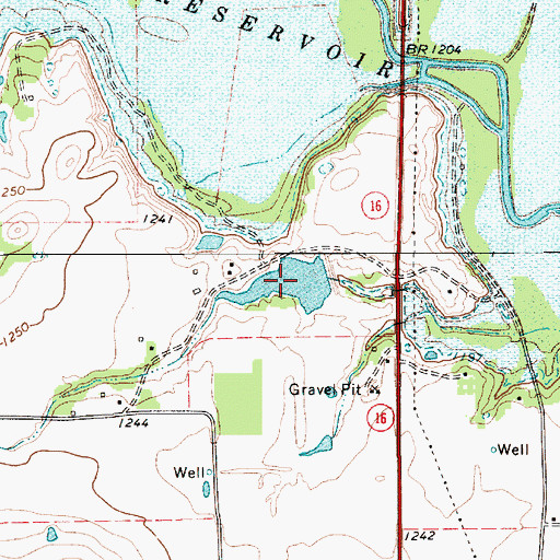 Topographic Map of E J Alderman Lake, TX