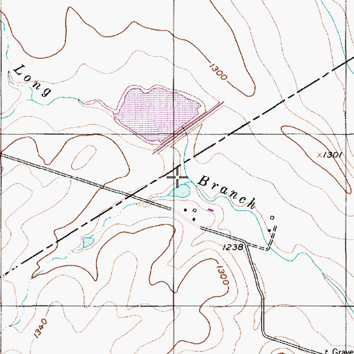 Topographic Map of Soil Conservation Service Site 20 Dam, TX