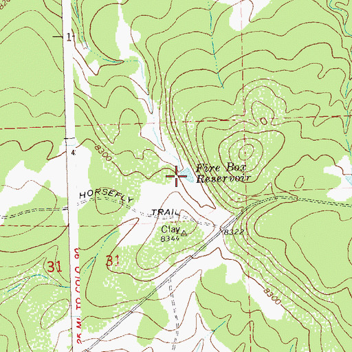 Topographic Map of Fire Box Reservoir, CO