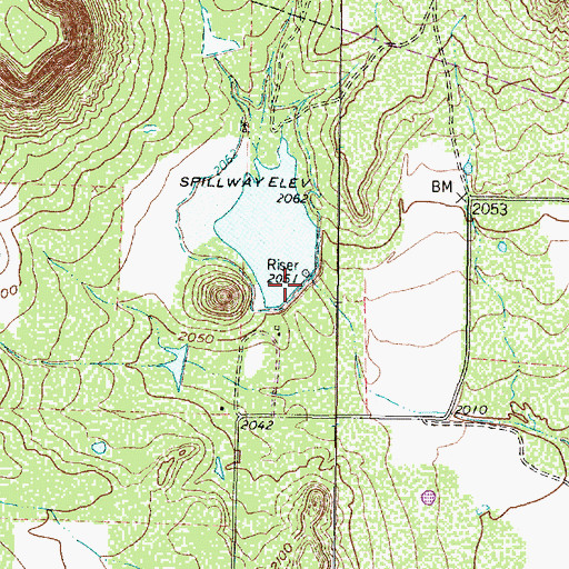Topographic Map of Soil Conservation Service Site 1 Dam, TX