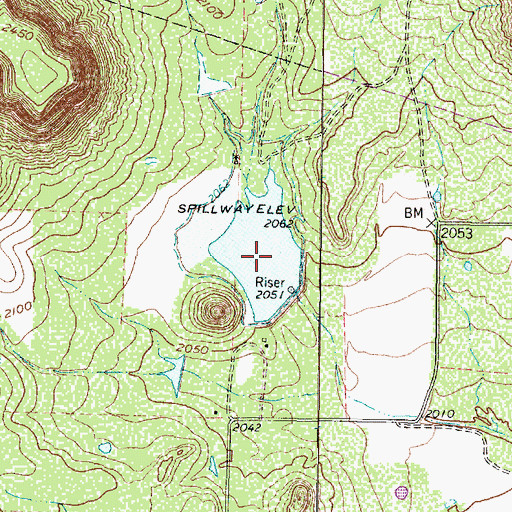 Topographic Map of Soil Conservation Service Site 1 Reservoir, TX
