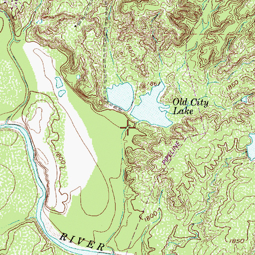 Topographic Map of Old City Lake Dam, TX