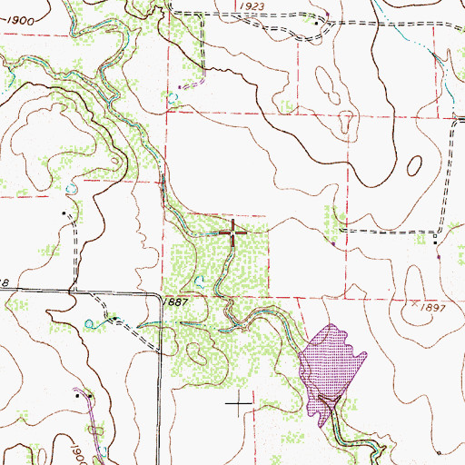 Topographic Map of Soil Conservation Service Site 2 Reservoir, TX