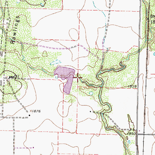 Topographic Map of Soil Conservation Service Site 3 Dam, TX