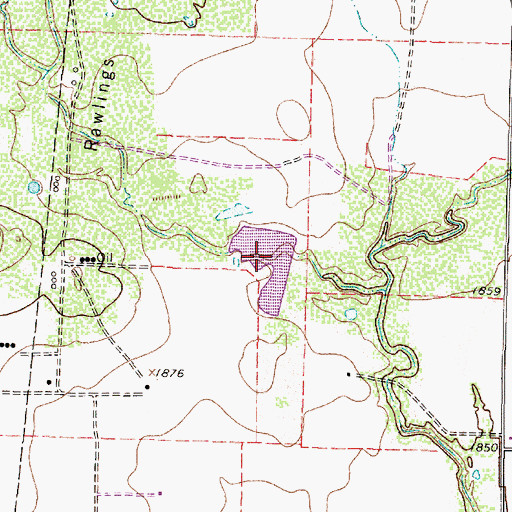 Topographic Map of Soil Conservation Service Site 3 Reservoir, TX