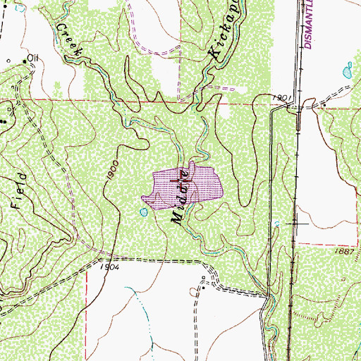 Topographic Map of Soil Conservation Service Site 5 Reservoir, TX