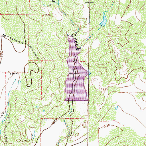 Topographic Map of Soil Conservation Service Site 6 Reservoir, TX
