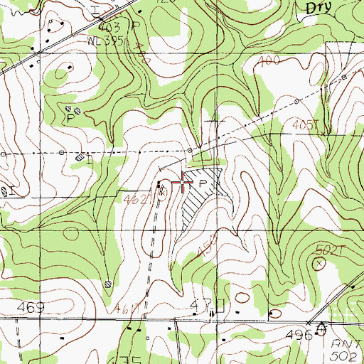 Topographic Map of Shaw Lake Dam, TX