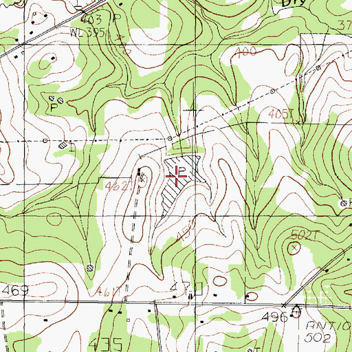 Topographic Map of Shaw Lake, TX