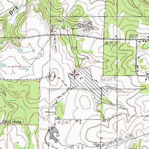 Topographic Map of T P Cannon Lake, TX