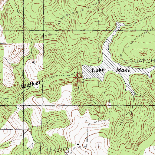 Topographic Map of Lake Manr Dam, TX