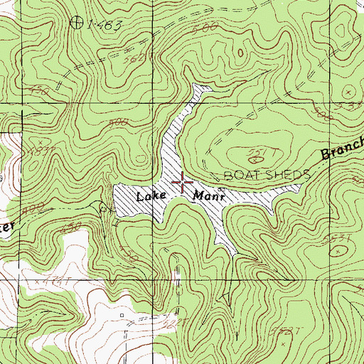 Topographic Map of Lake Manr, TX