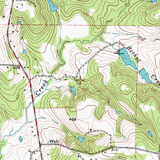 Topographic Map of Youngblood Dam, TX