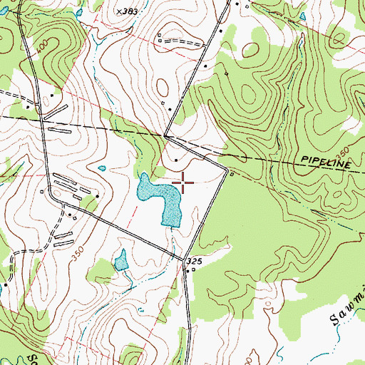 Topographic Map of Shelton Lake Dam, TX