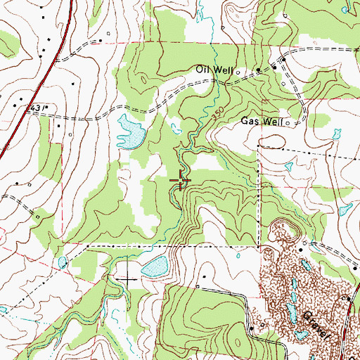Topographic Map of Felix Cook Dam, TX