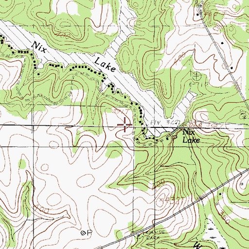 Topographic Map of Nix Dam, TX