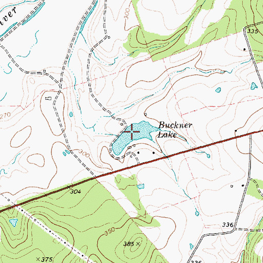 Topographic Map of Buckner Dam, TX