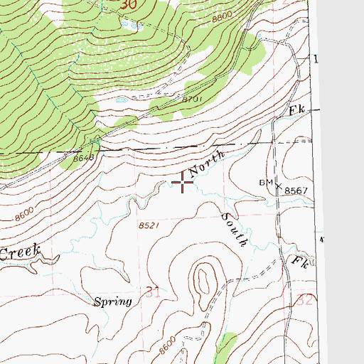 Topographic Map of North Fork Horsefly Creek, CO