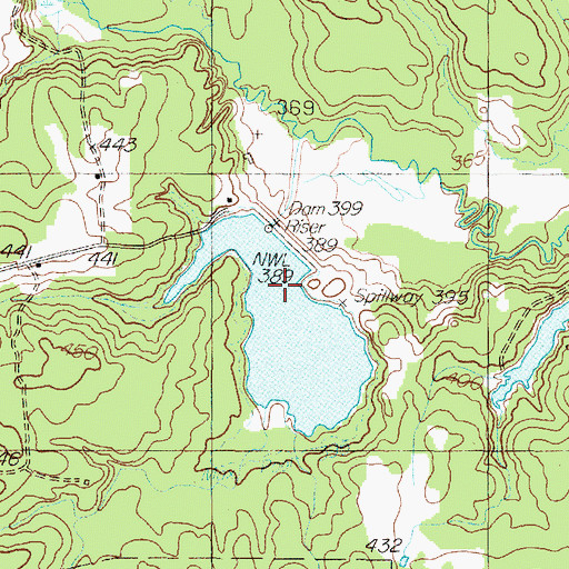 Topographic Map of Soil Conservation Service Site 2 Reservoir, TX