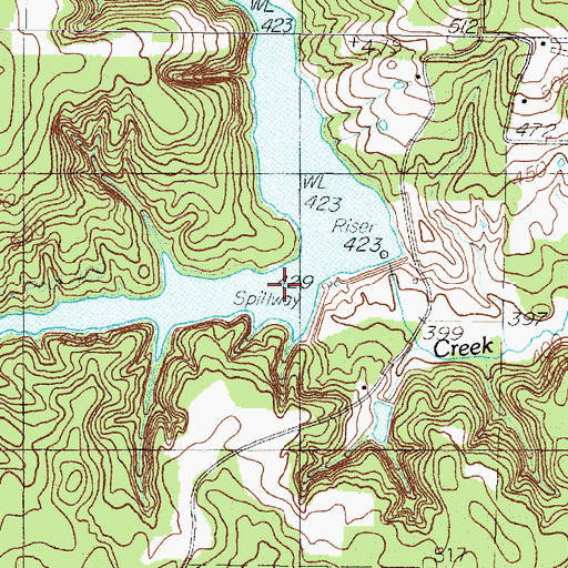 Topographic Map of Soil Conservation Service Site 3 Dam, TX