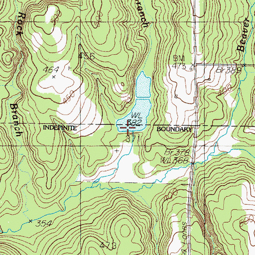 Topographic Map of Langford Lake Dam, TX