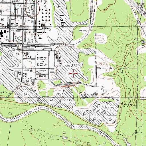 Topographic Map of Tanyard Branch Dam, TX