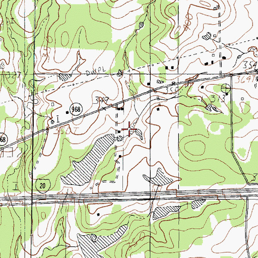 Topographic Map of White Lake Dam, TX
