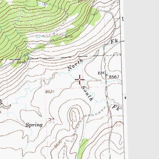 Topographic Map of South Fork Horsefly Creek, CO