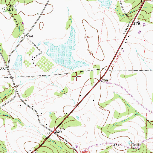 Topographic Map of Mitchell Lake Dam, TX
