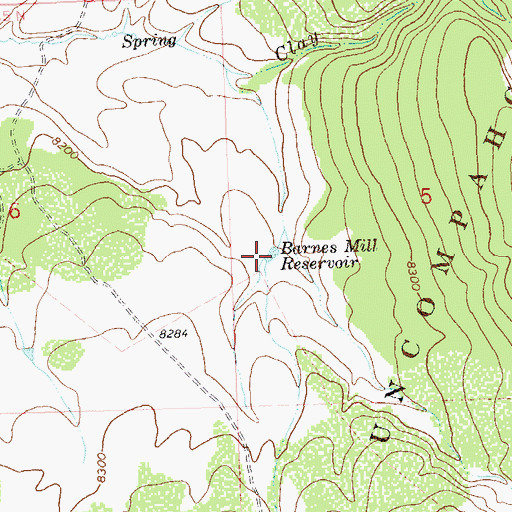 Topographic Map of Barnes Mill Reservoir, CO