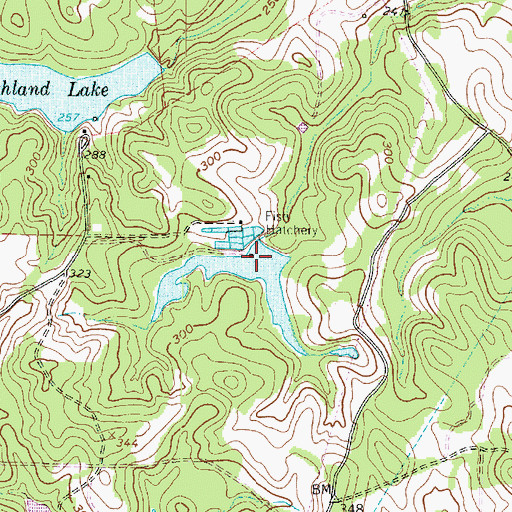 Topographic Map of Lake Margret Dam, TX