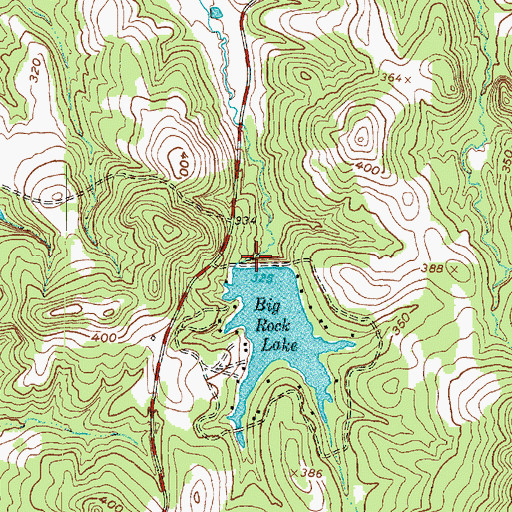 Topographic Map of Big Rock Dam, TX