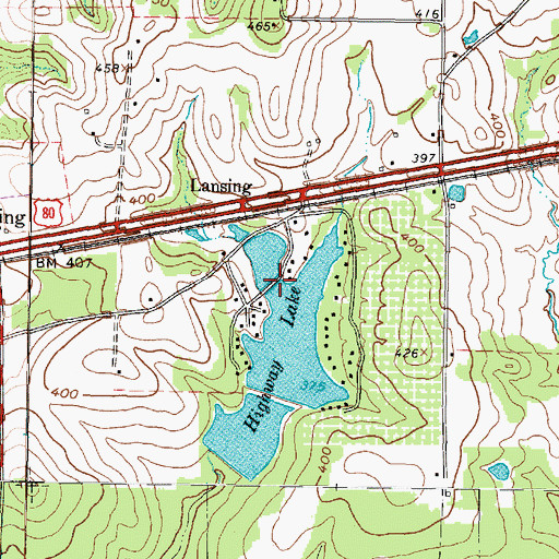 Topographic Map of Highway Lake Dam A, TX