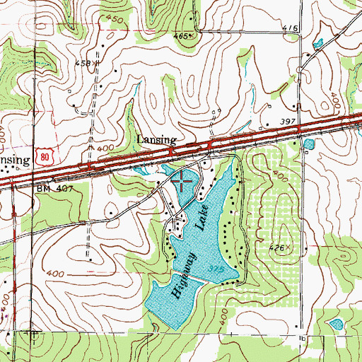 Topographic Map of Highway Lake A, TX