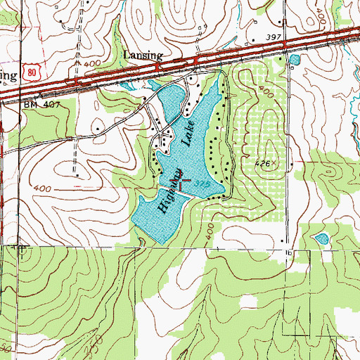 Topographic Map of Highway Lake Dam B, TX