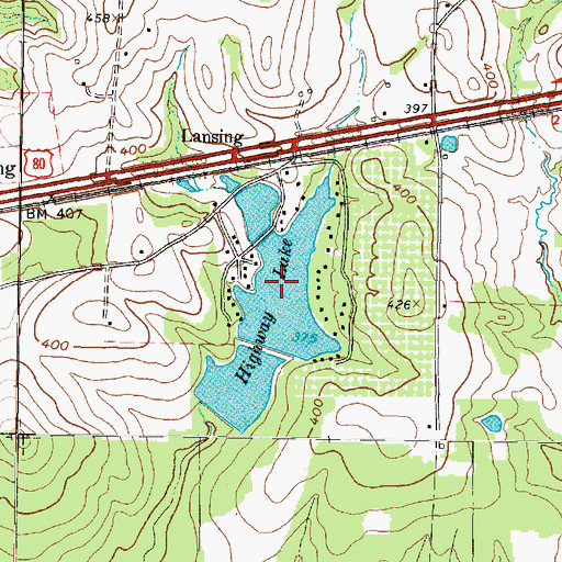 Topographic Map of Highway Lake B, TX