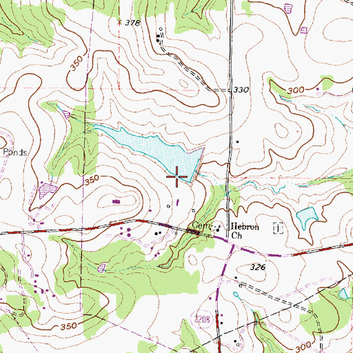 Topographic Map of Franklin Lake Dam, TX