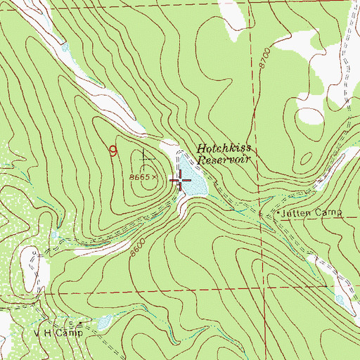 Topographic Map of Hotchkiss Reservoir, CO