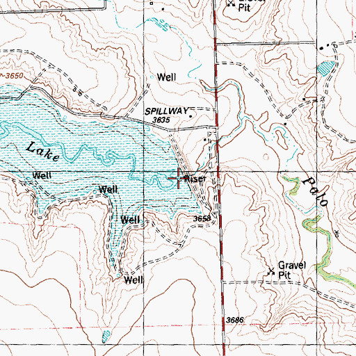 Topographic Map of Bivins Lake Dam, TX