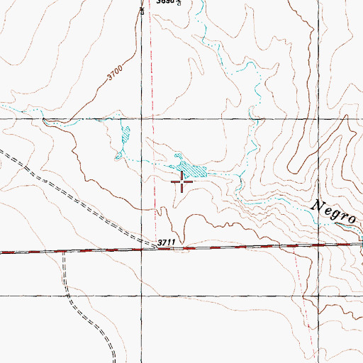 Topographic Map of Tom Gerald Ranch Lake Dam, TX
