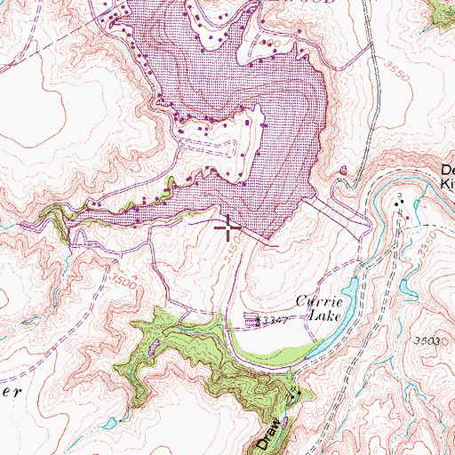 Topographic Map of Lake Tanglewood Dam, TX