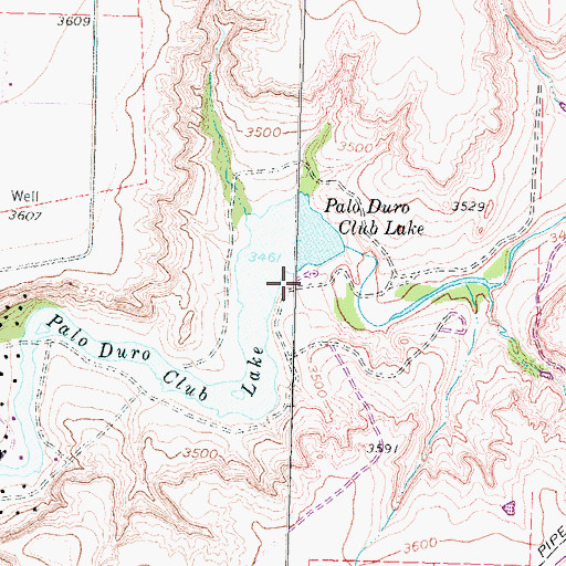 Topographic Map of Palo Duro Club Lake Dam, TX