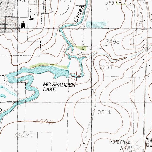 Topographic Map of McSpadden Lake Dam, TX