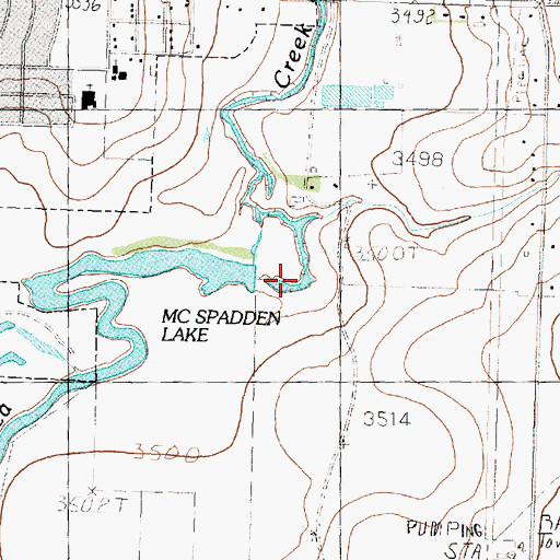 Topographic Map of McSpadden Lake, TX